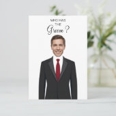 Who Has The Groom Scratch Off Game Bridal Shower T Bedankkaart (Staand voorkant)