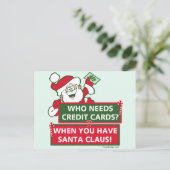 Who heeft Creditcards nodig? Kerstman Feestdagenkaart (Staand voorkant)