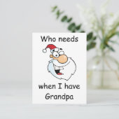 Who heeft Kerstman nodig wanneer ik Opa heb Feestdagenkaart (Staand voorkant)