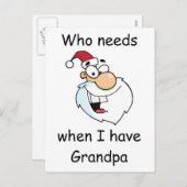 Who heeft Kerstman nodig wanneer ik Opa heb Feestdagenkaart (Voorkant / Achterkant)
