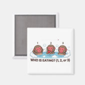 Who Is Eating? Japanese Snow Monkey Spa Animal Magneet (Voorkant / Achterkant)