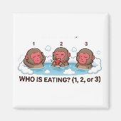 Who Is Eating? Japanese Snow Monkey Spa Animal Magneet (Voorkant)