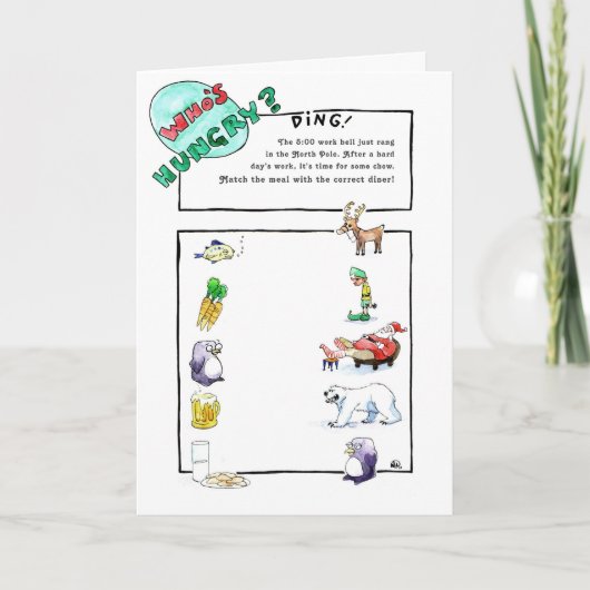 Who is Hongerig (het Passende Spel van Kerstmis) Feestdagen Kaart (Voorkant)