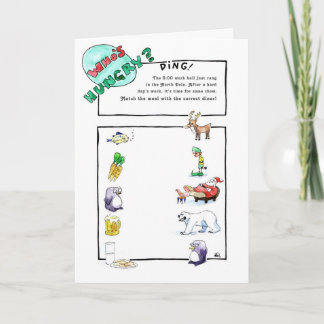 Who is Hongerig (het Passende Spel van Kerstmis) Feestdagen Kaart