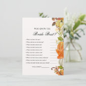 Who know the bride the best bridal shower game Car Kaart (Staand voorkant)