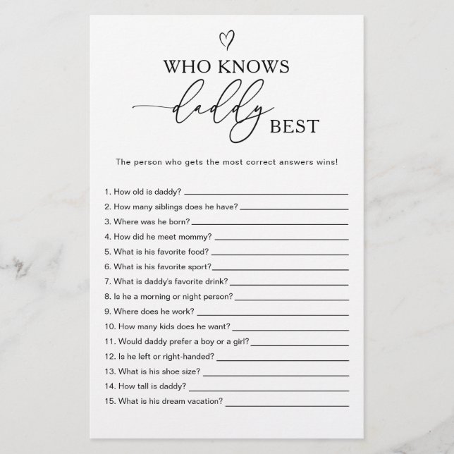 Who knows Daddy best Game (Voorkant)