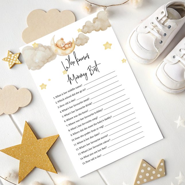 Who Knows Mommy Best Game Over the Moon Baby showe (Creator heeft geüpload)