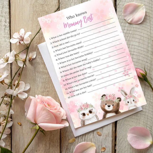 Who Knows Mommy Best Game - Woodland Theme (Creator heeft geüpload)