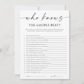 Who Knows the Couple Best Bridal Shower Game Kaart (Voorkant)