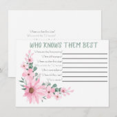 Who Knows The Couple Best Bridal Shower Game Notitiekaartje (Voorkant / Achterkant)