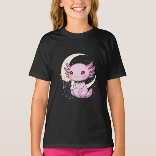 Who Loves Axolotls with Cats -Cute Axolotl T-shirt (Voorkant)