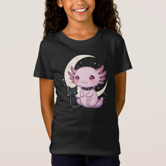 Who Loves Axolotls with Cats -Cute Axolotl T-shirt (Voorkant)