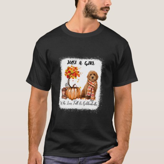 Who Loves Fall And Goldendoodles T-shirt (Voorkant)