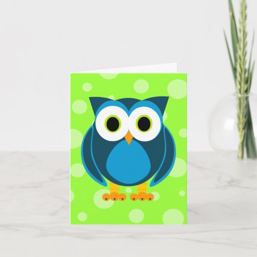 Who? M. Owl Cartoon Bedankkaart (Voorkant)