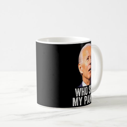Who My Pants_ Funny Anti Joe Biden, Conservative H Koffiemok (Voorkant rechts)