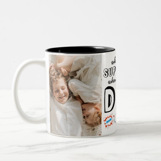 Who Needs a Superhero When You Have Dad Tweekleurige Koffiemok (Links)