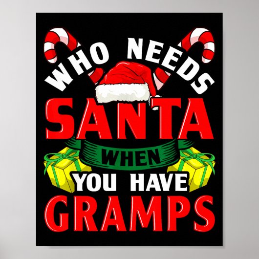 Who Needs Santa When You Have Gramps Christmas Poster (Voorkant)