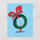 Who Peeking Through Christmas Wreath Briefkaart (Voorkant)