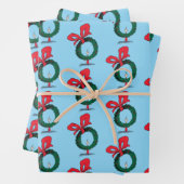 Who Peeking Through Christmas Wreath Inpakpapier Vel (In situ)