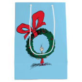Who Peeking Through Christmas Wreath Medium Cadeauzakje (Achterkant)