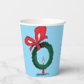 Who Peeking Through Christmas Wreath Papieren Bekers (Achterkant)