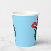 Who Peeking Through Christmas Wreath Papieren Bekers (Links)