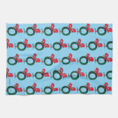 Who Peeking Through Christmas Wreath Theedoek (Horizontaal)