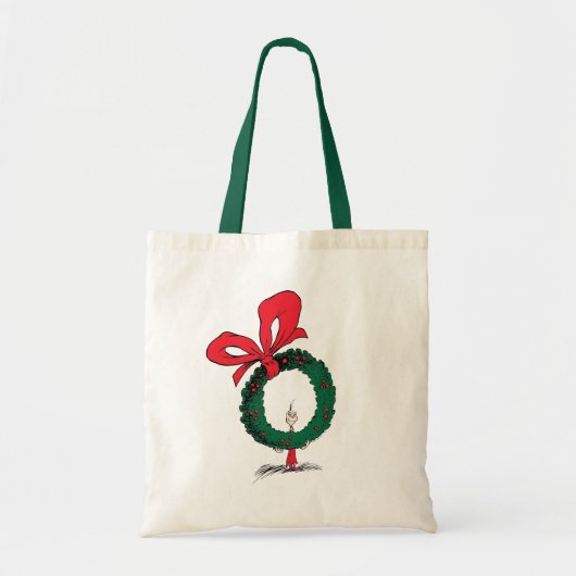 Who Peeking Through Christmas Wreath Tote Bag (Voorkant)