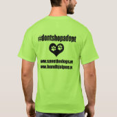 Who saved who T-shirt , back dontshopadopt (Achterkant)