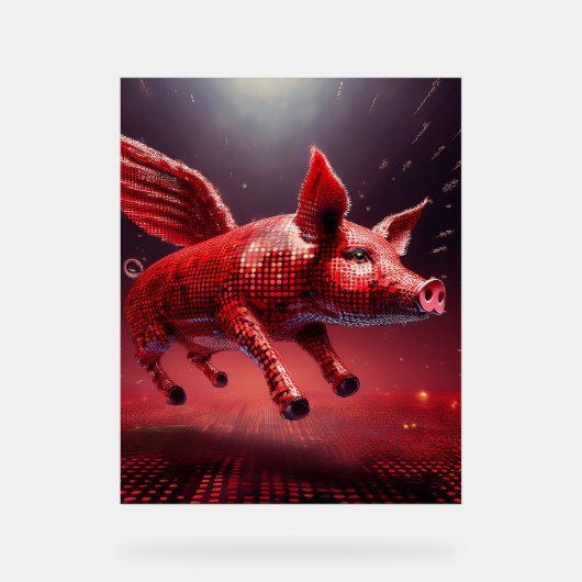 Who Says Pigs Can't Fly! Chile Acryl Bord (Voorkant)