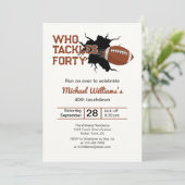 Who Tackles Forty Funny Football 40ste Verjaardag Kaart (Staand voorkant)