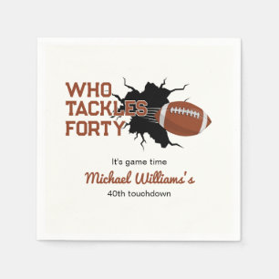 Who Tackles Forty Funny Football 40ste Verjaardag Servet