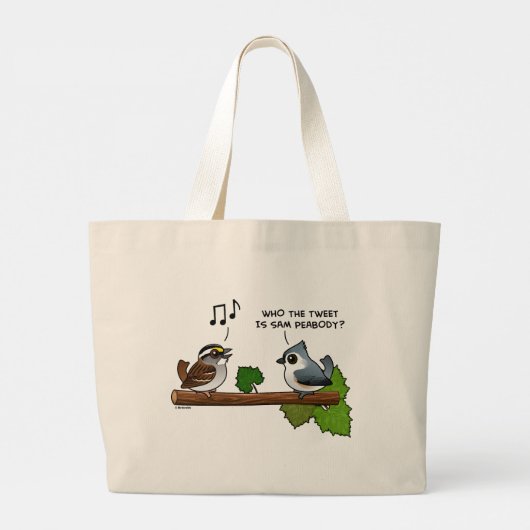 Who the Tweet? Grote Tote Bag (Achterkant)