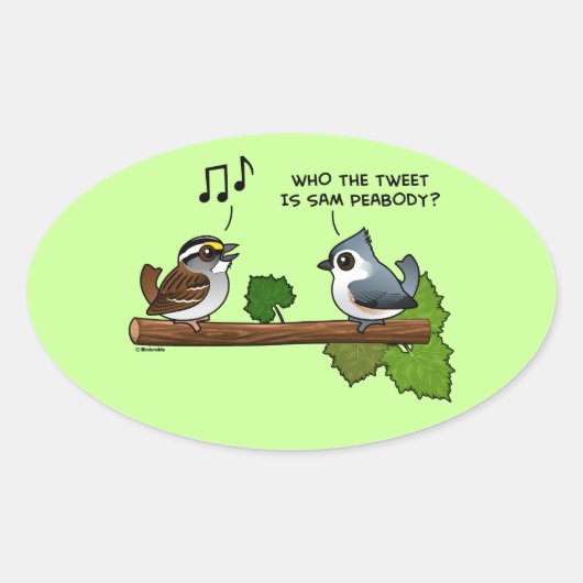 Who the Tweet? Ovale Sticker (Voorkant)