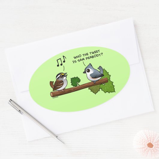 Who the Tweet? Ovale Sticker (Envelop)