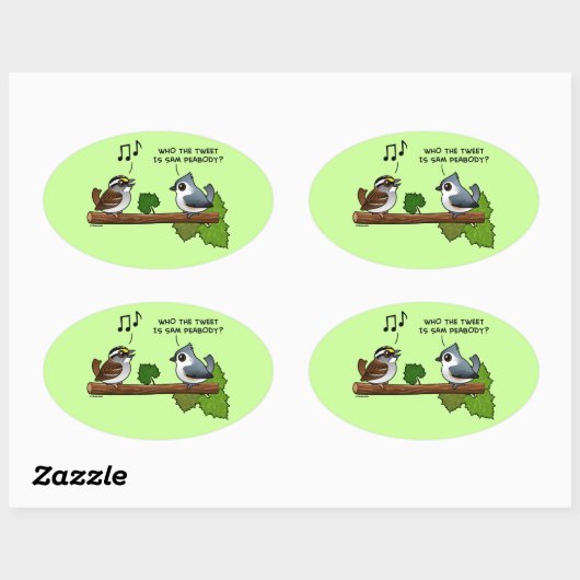 Who the Tweet? Ovale Sticker (Vel)