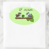 Who the Tweet? Ovale Sticker (Tas)