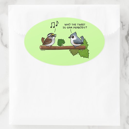 Who the Tweet? Ovale Sticker (Tas)