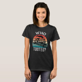 Who Tooted Funny Retro Train Lover Gift Model Rail T-shirt (Voorkant volledig)