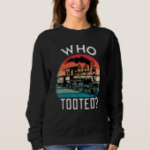 Who Tooted Funny Retro Train Lover Gift Model Rail Trui (Voorkant)