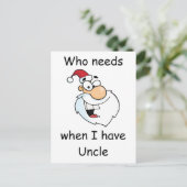 Who wenst de Kerstman wanneer ik Oom heb Feestdagenkaart (Staand voorkant)