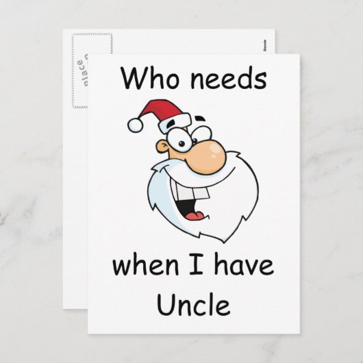 Who wenst de Kerstman wanneer ik Oom heb Feestdagenkaart (Voorkant / Achterkant)