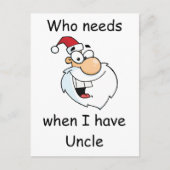 Who wenst de Kerstman wanneer ik Oom heb Feestdagenkaart (Voorkant)