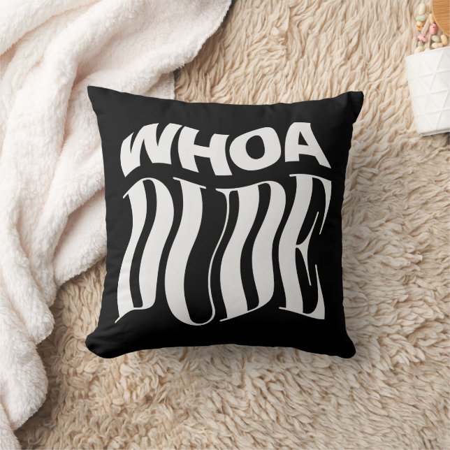 Whoa Dude Warped Typographic Kussen (Deken)