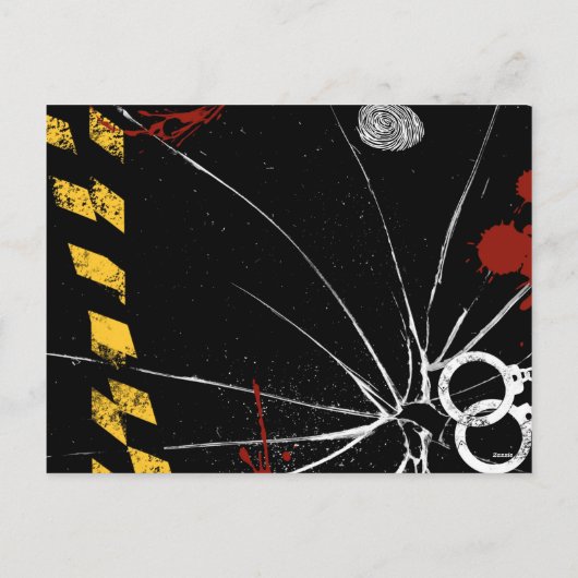 whodunit moord mysterie bloederige feestuitnodigin feestdagenkaart (Achterkant)