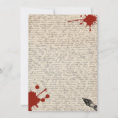 whodunit moord mysterie bloedige partij 40th 50th  kaart (Achterkant)