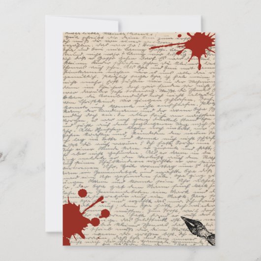 whodunit moord mysterie bloedige partij 40th 50th  kaart (Achterkant)