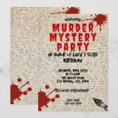 whodunit moord mysterie bloedige partij 40th 50th  kaart (Voorkant / Achterkant)