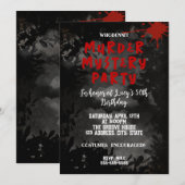 whodunit moord mysterie bloedige partij 40th 50th  kaart (Voorkant / Achterkant)