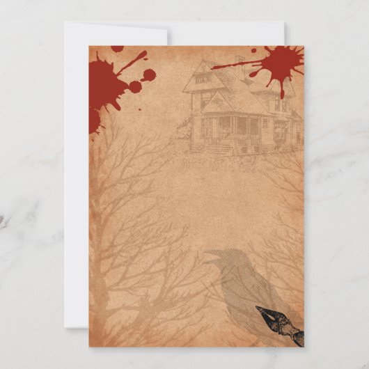 whodunit moord mysterie bloedige partij 40th 50th kaart (Achterkant)